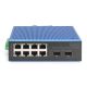 3. Industrial 8+2-Port Fast Ethernet PoE Switch 8 Port PoE FE RJ45, 2 GE SFP Ports