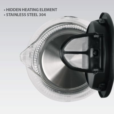 2. Czajnik elektryczny szklany 2200W MR-063-BLACK MAESTRO