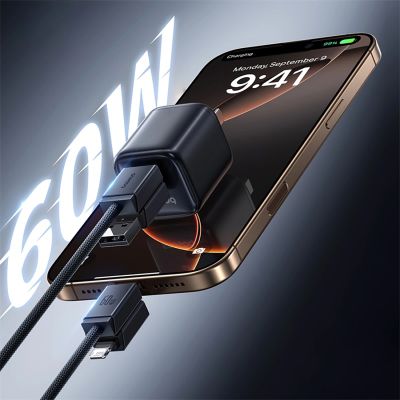 3. Kabel Baseus Versatile 60W USB-C - USB-C z adapterami USB-A i Lightning 0.6 m - czarny