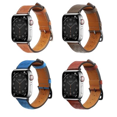 6. Pasek skórzany Strap Leather do Apple Watch 38 / 40 / 41 mm opaska bransoleta - ciemnobrązowy