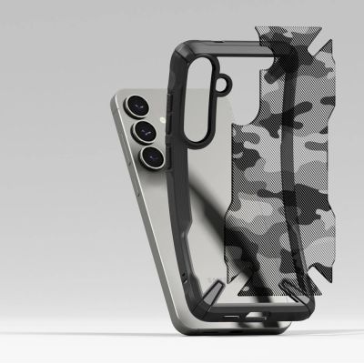 5. Etui Ringke Fusion X na Samsung Galaxy S25+ - czarny camo