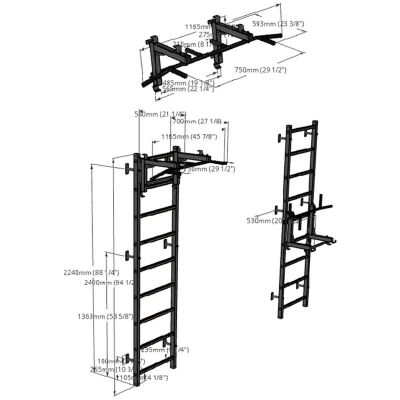 30. DRABINKA GIMNASTYCZNA Z REGULOWANYM METALOWYM DRĄŻKIEM 731W BENCHK