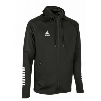 3. Bluza piłkarska treningowa rozpinana z kapturem SELECT Monaco czarna v24