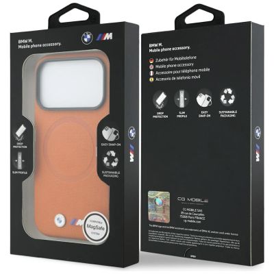 8. Etui BMW M FW Metal Logo MagSafe na iPhone 17 Pro Max - pomarańczowe
