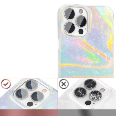 3. Kingxbar Shell Series luksusowe eleganckie etui na iPhone 13 Pro perłowy-niebieski