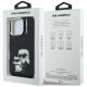 8. Etui Karl Lagerfeld IML Aquarelle Karl & Choupette & Logo na iPhone 16 Pro Max - czarne