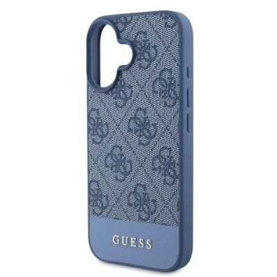 6. Etui Guess 4G Bottom Stripe na iPhone 16 - niebieskie
