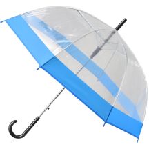 PARASOL DŁUGI TRANSPARENTNY NIEBIESKI SEMI LINE