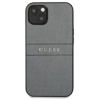 3. Etui Guess Saffiano Strap na iPhone 13 mini - szare