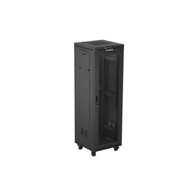 2. Szafa instalacyjna rack stojąca 19" 37U 600X600 czarna drzwi perforowane LCD LANBERG (flat pack)