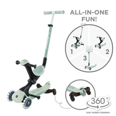 Hulajnoga trójkołowa z siedziskiem jeździk GO•UP DELUXE LIGHTS ECOLOGIC 360 (697-505)