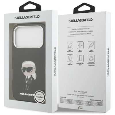 8. Etui Karl Lagerfeld IML Aquarelle Karl & Logo MagSafe na iPhone 17 Pro - czarne