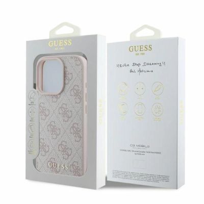 4. Etui Guess 4G Classic na iPhone 16 Pro - różowe