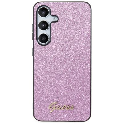 11. Etui Guess Glitter Script na Samsung Galaxy S24+ - fioletowe