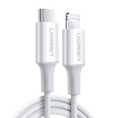 2. Kabel Ugreen US171 Lightning - USB-C MFi PD 20W 480Mb/s 1m - biały