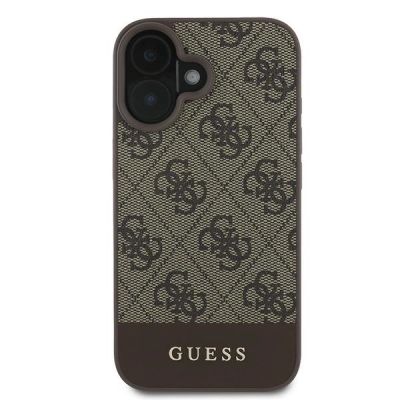 3. Etui Guess 4G Bottom Stripe na iPhone 16 Plus 6.7" - brązowe
