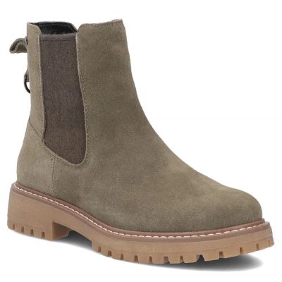 Skórzane botki damskie sztyblety khaki Filippo DBT7935