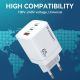 8. Ładowarka sieciowa GaN Wozinsky CGWCW 65W USB-A / 2 x USB-C - biała