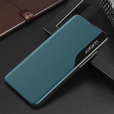 2. Eco Leather View Case elegancki futerał etui z klapką i funkcją podstawki Samsung Galaxy A72 4G zielony