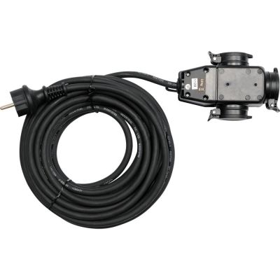 Yato YT-81162 rozgałęziacz 20 m 3 x gniazdo sieciowe Wewnątrz/Na wolnym powietrzu Czarny