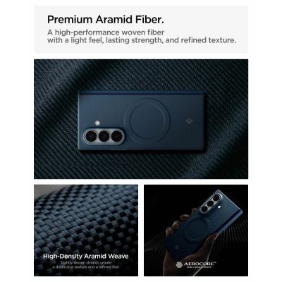 7. Etui Spigen AirSkin Aramid MagFit MagSafe na Samsung Galaxy Z Fold 8 Ultra - granatowe