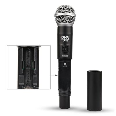 9. DNA DVS2 - Mikrofon bezprzewodowy, 2x nadajnik doręczny  + baza, pasmo UHF 560-590 MHz