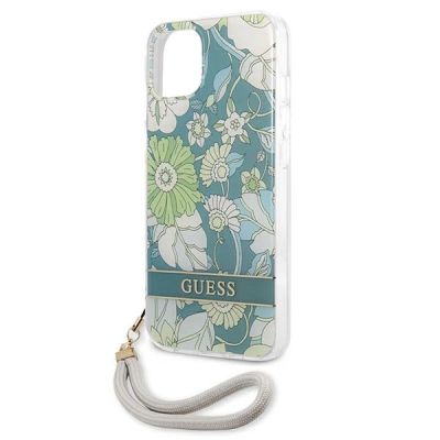 6. Etui Guess Flower Strap na iPhone 13 - zielone