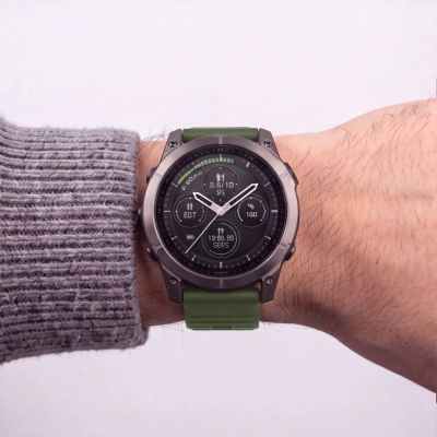 6. Pasek Tech-Protect Silicone na Garmin Fenix 5 / 6 / 6 Pro / 7 / 8 / 8 Pro / E / 9 / 9 Pro (47 mm) - zielony
