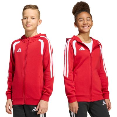 8. Bluza dla dzieci adidas Tiro 26 League Sweat Full Zip Hoodie czerwona KF9101
