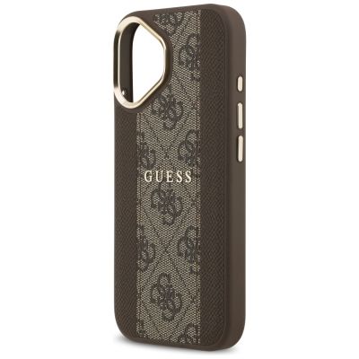 6. Etui Guess 4G Stripe MagSafe na iPhone 17 - brązowe