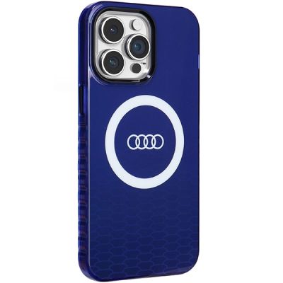 6. Etui Audi IML Big Logo MagSafe na iPhone 14 Pro Max - niebieskie
