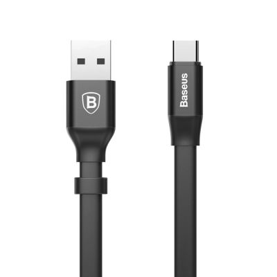 2. Baseus Nimble płaski kabel przewód USB / USB-C z uchwytem 2A 0,23M czarny (CATMBJ-01)