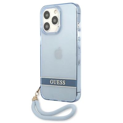 2. Etui Guess Translucent Strap na iPhone 13 Pro / iPhone 13 - niebieskie
