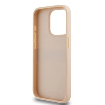 7. Etui DKNY Leather Mono Stripe & Metal Logo na iPhone 15 Pro - różowe