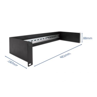 3. DeLOCK Panel na szynę DIN 19” 2U, czarny