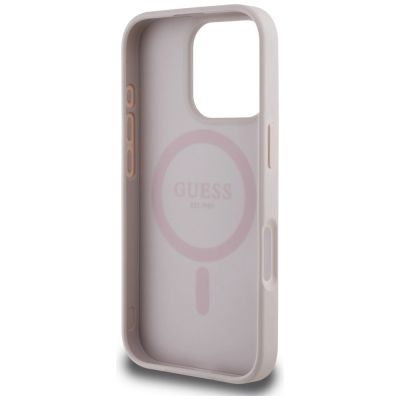 7. Etui Guess 4G Circle Classic Logo MagSafe na iPhone 16 Pro - różowe