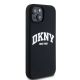 4. Etui DKNY Liquid Silicone White Printed Logo MagSafe na iPhone 15 / 14 / 13 - czarne