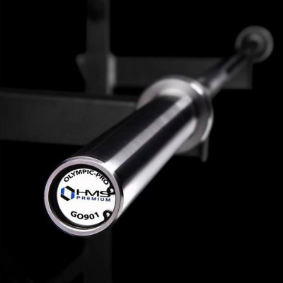 3. Gryf olimpijski 20 kg / 2200 mm z zaciskami lock jaw HMS GO901