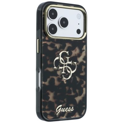 4. Etui Guess IML 4G Script Metal Logo MagSafe na iPhone 18 Pro - burgundowe