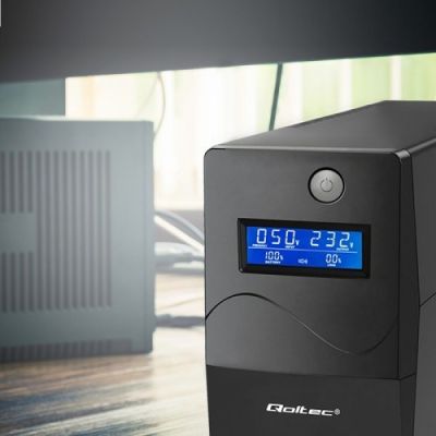 10. Qoltec Monolith zasilacz UPS Podwójnej konwersji (online) 1 kVA 600 W 2 x gniazdo sieciowe