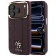 Etui Guess Stripe Peony 4G Logo MagSafe na iPhone 18 Pro / 17 Pro - burgundowe