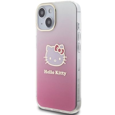2. Etui Hello Kitty IML Gradient Electrop Kitty Head na iPhone 15 - różowe
