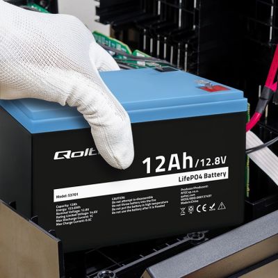 4. Qoltec Akumulator LiFePO4 Litowo-Żelazowo-Fosforanowy 12.8V 12Ah 153.6Wh BMS