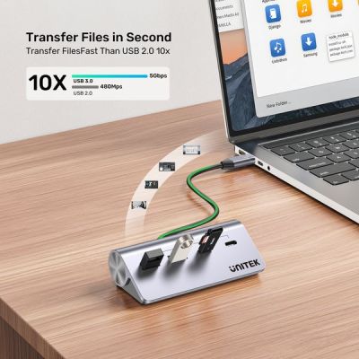 5. UNITEK HUB ALUMINIOWY USB-A/C 2X USBA 2X USBC 5GBP