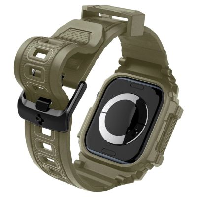 10. Pasek Spigen Rugged Armor ”Pro” na Apple Watch 10 (46 MM) - zielony