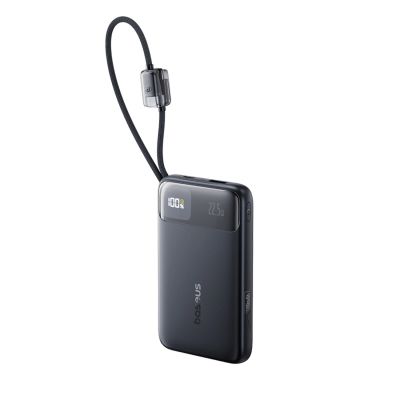 2. Powerbank Baseus EnerFill FC11 10000mAh 22.5W z wyświetlaczem cyfrowym i dwoma wbudowanymi kablami - czarny