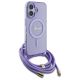 3. Etui Guess Crossbody Cord Script MagSafe na iPhone 16 - fioletowe