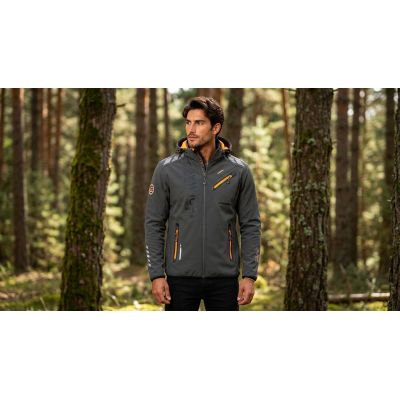 7. Softshell męski Geographical Norway ROYAUTE DGREY-ORANGE GTX MEN 068 (WW4643H/GN-DARK GREY / ORANGE)
