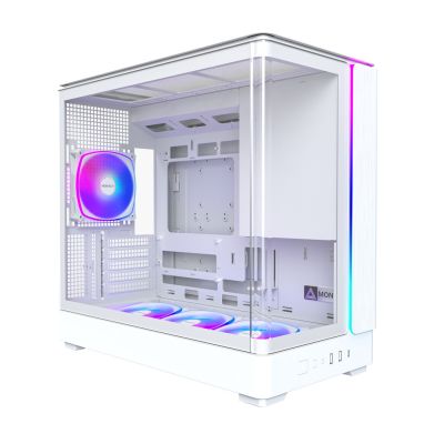 Montech KING 15 PRO PC-Gehäuse, Mini-Gehäuse, mATX, Tempered Glass, RGB - weiß