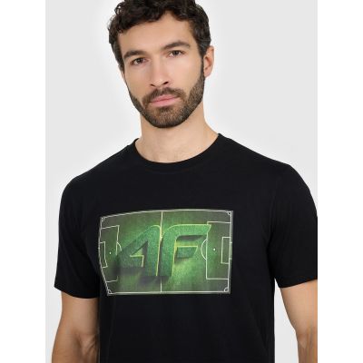 4. T-shirt regular z nadrukiem męski 4F 4FRAW25TTSHM3612-20S